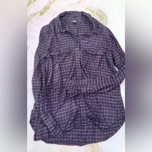 Paige - Purple & Black Plaid Flannel Shirt